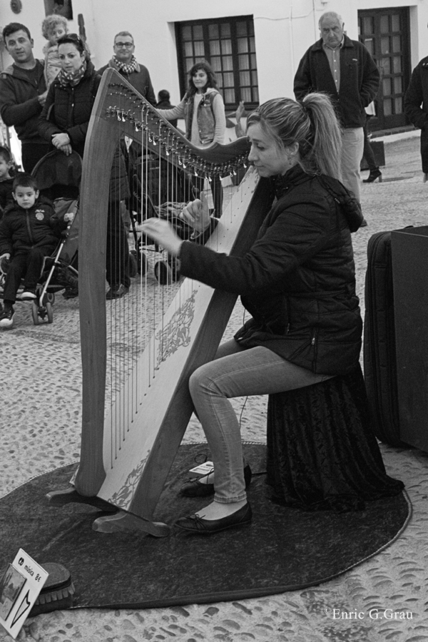 Tocando el arpa